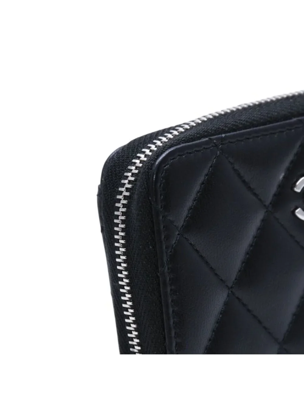Chanel Classic Zip Coin Purse CC Logo Lambskin Black